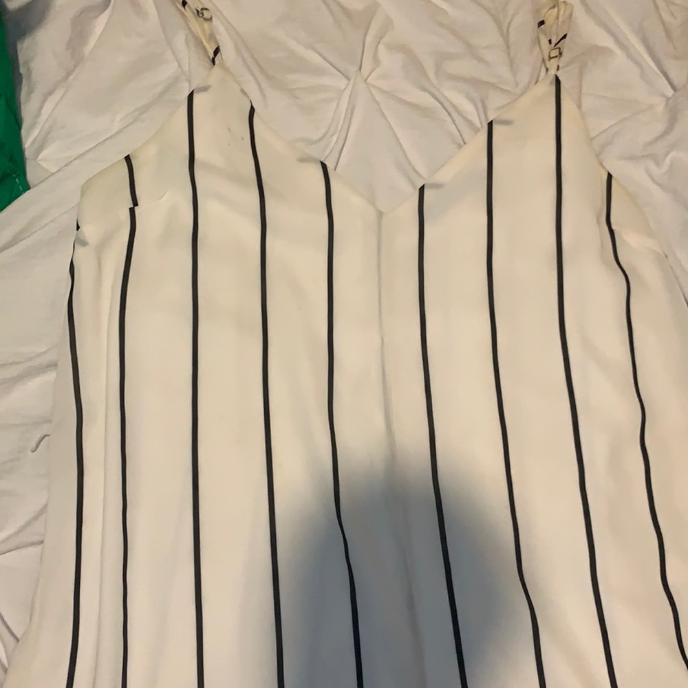 White and black striped romper